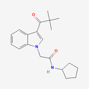 molecular formula C20H26N2O2 B4188568 N-cyclopentyl-2-[3-(2,2-dimethylpropanoyl)-1H-indol-1-yl]acetamide 