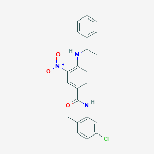 molecular formula C22H20ClN3O3 B4188578 N-(5-chloro-2-methylphenyl)-3-nitro-4-[(1-phenylethyl)amino]benzamide 