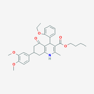 molecular formula C31H37NO6 B418862 Butyl 7-(3,4-dimethoxyphenyl)-4-(2-ethoxyphenyl)-2-methyl-5-oxo-1,4,5,6,7,8-hexahydro-3-quinolinecarboxylate 