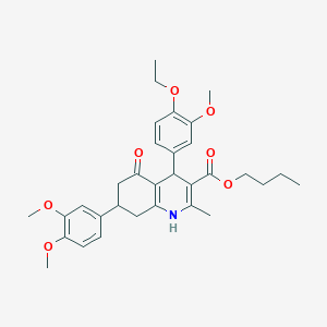 Butyl 7-(3,4-dimethoxyphenyl)-4-(4-ethoxy-3-methoxyphenyl)-2-methyl-5-oxo-1,4,5,6,7,8-hexahydro-3-quinolinecarboxylate