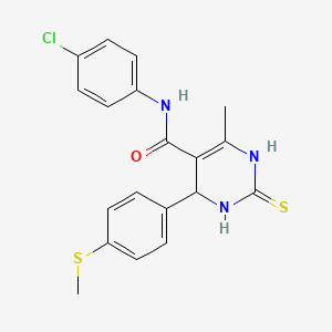 N-(4-chlorophenyl)-6-methyl-4-[4-(methylthio)phenyl]-2-thioxo-1,2,3,4-tetrahydro-5-pyrimidinecarboxamide