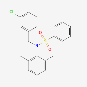 molecular formula C21H20ClNO2S B4188653 N-(3-chlorobenzyl)-N-(2,6-dimethylphenyl)benzenesulfonamide 