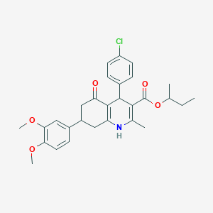 molecular formula C29H32ClNO5 B418867 Sec-butyl 4-(4-chlorophenyl)-7-(3,4-dimethoxyphenyl)-2-methyl-5-oxo-1,4,5,6,7,8-hexahydro-3-quinolinecarboxylate 