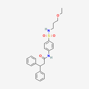 N-(4-{[(3-ethoxypropyl)amino]sulfonyl}phenyl)-3,3-diphenylpropanamide