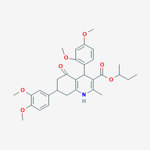 molecular formula C31H37NO7 B418868 Sec-butyl 4-(2,4-dimethoxyphenyl)-7-(3,4-dimethoxyphenyl)-2-methyl-5-oxo-1,4,5,6,7,8-hexahydro-3-quinolinecarboxylate 