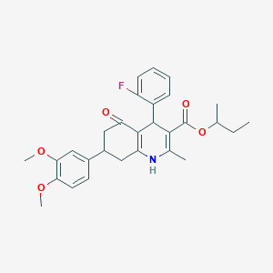 molecular formula C29H32FNO5 B418871 Sec-butyl 7-(3,4-dimethoxyphenyl)-4-(2-fluorophenyl)-2-methyl-5-oxo-1,4,5,6,7,8-hexahydro-3-quinolinecarboxylate 