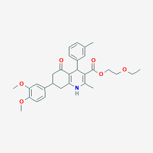 molecular formula C30H35NO6 B418872 2-ethoxyethyl 7-(3,4-dimethoxyphenyl)-2-methyl-4-(3-methylphenyl)-5-oxo-4,6,7,8-tetrahydro-1H-quinoline-3-carboxylate CAS No. 332929-20-1