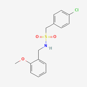 molecular formula C15H16ClNO3S B4188720 1-(4-chlorophenyl)-N-(2-methoxybenzyl)methanesulfonamide 