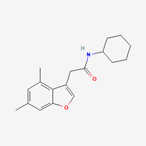 molecular formula C18H23NO2 B4188743 N-cyclohexyl-2-(4,6-dimethyl-1-benzofuran-3-yl)acetamide 