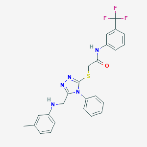 2-{[4-phenyl-5-(3-toluidinomethyl)-4H-1,2,4-triazol-3-yl]sulfanyl}-N-[3-(trifluoromethyl)phenyl]acetamide