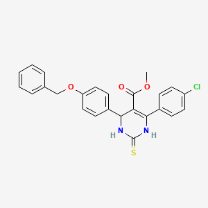 molecular formula C25H21ClN2O3S B4188763 methyl 4-[4-(benzyloxy)phenyl]-6-(4-chlorophenyl)-2-thioxo-1,2,3,4-tetrahydro-5-pyrimidinecarboxylate 