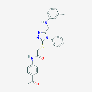 N-(4-acetylphenyl)-2-[[5-[(3-methylanilino)methyl]-4-phenyl-1,2,4-triazol-3-yl]sulfanyl]acetamide