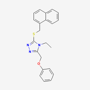 molecular formula C22H21N3OS B4188780 4-ethyl-3-[(1-naphthylmethyl)thio]-5-(phenoxymethyl)-4H-1,2,4-triazole 