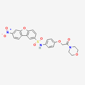 molecular formula C24H21N3O8S B4188826 N-{4-[2-(4-morpholinyl)-2-oxoethoxy]phenyl}-7-nitrodibenzo[b,d]furan-2-sulfonamide 