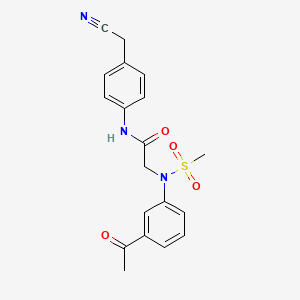 molecular formula C19H19N3O4S B4188831 N~2~-(3-acetylphenyl)-N~1~-[4-(cyanomethyl)phenyl]-N~2~-(methylsulfonyl)glycinamide 