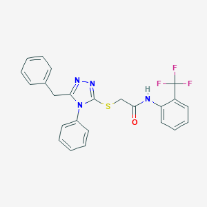 molecular formula C24H19F3N4OS B418884 2-[(5-benzyl-4-phenyl-4H-1,2,4-triazol-3-yl)sulfanyl]-N-[2-(trifluoromethyl)phenyl]acetamide 