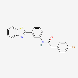 molecular formula C21H15BrN2OS B4188841 N-[3-(1,3-benzothiazol-2-yl)phenyl]-2-(4-bromophenyl)acetamide 