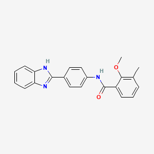 molecular formula C22H19N3O2 B4188846 N-[4-(1H-benzimidazol-2-yl)phenyl]-2-methoxy-3-methylbenzamide 