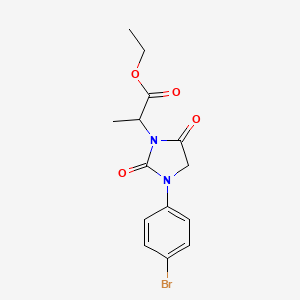 molecular formula C14H15BrN2O4 B4188853 ethyl 2-[3-(4-bromophenyl)-2,5-dioxo-1-imidazolidinyl]propanoate 