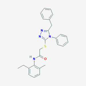 molecular formula C26H26N4OS B418886 2-[(5-benzyl-4-phenyl-1,2,4-triazol-3-yl)sulfanyl]-N-(2-ethyl-6-methylphenyl)acetamide CAS No. 332922-56-2