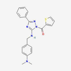 molecular formula C22H21N5OS B4188866 N-[4-(dimethylamino)benzyl]-3-phenyl-1-(2-thienylcarbonyl)-1H-1,2,4-triazol-5-amine 