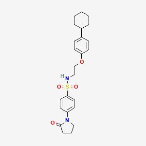 molecular formula C24H30N2O4S B4188880 N-[2-(4-cyclohexylphenoxy)ethyl]-4-(2-oxo-1-pyrrolidinyl)benzenesulfonamide 