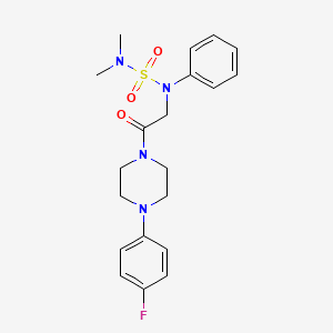 molecular formula C20H25FN4O3S B4188898 N-{2-[4-(4-fluorophenyl)-1-piperazinyl]-2-oxoethyl}-N',N'-dimethyl-N-phenylsulfamide 