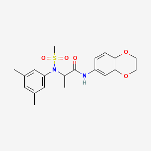 molecular formula C20H24N2O5S B4188902 N~1~-(2,3-dihydro-1,4-benzodioxin-6-yl)-N~2~-(3,5-dimethylphenyl)-N~2~-(methylsulfonyl)alaninamide 