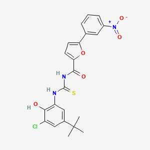 molecular formula C22H20ClN3O5S B4188913 N-{[(5-tert-butyl-3-chloro-2-hydroxyphenyl)amino]carbonothioyl}-5-(3-nitrophenyl)-2-furamide 