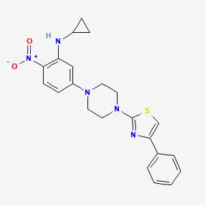 molecular formula C22H23N5O2S B4188929 N-cyclopropyl-2-nitro-5-[4-(4-phenyl-1,3-thiazol-2-yl)-1-piperazinyl]aniline 