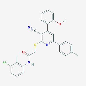 N-(3-chloro-2-methylphenyl)-2-{[3-cyano-4-(2-methoxyphenyl)-6-(4-methylphenyl)-2-pyridinyl]sulfanyl}acetamide