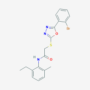 molecular formula C19H18BrN3O2S B418894 2-{[5-(2-bromophenyl)-1,3,4-oxadiazol-2-yl]sulfanyl}-N-(2-ethyl-6-methylphenyl)acetamide 