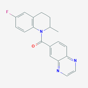 molecular formula C19H16FN3O B4188943 6-[(6-fluoro-2-methyl-3,4-dihydro-1(2H)-quinolinyl)carbonyl]quinoxaline 