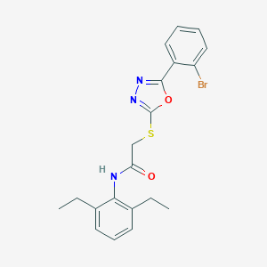 molecular formula C20H20BrN3O2S B418895 2-[[5-(2-bromophenyl)-1,3,4-oxadiazol-2-yl]sulfanyl]-N-(2,6-diethylphenyl)acetamide CAS No. 332922-75-5