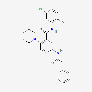 molecular formula C27H28ClN3O2 B4188951 N-(5-chloro-2-methylphenyl)-5-[(phenylacetyl)amino]-2-(1-piperidinyl)benzamide 