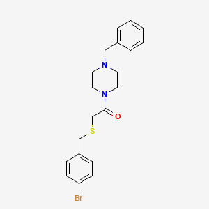 molecular formula C20H23BrN2OS B4188975 1-benzyl-4-{[(4-bromobenzyl)thio]acetyl}piperazine 