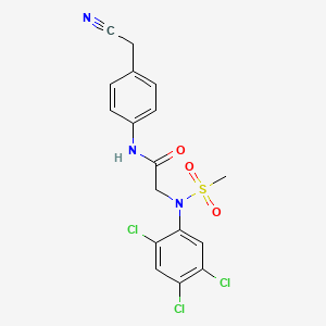 molecular formula C17H14Cl3N3O3S B4188979 N~1~-[4-(cyanomethyl)phenyl]-N~2~-(methylsulfonyl)-N~2~-(2,4,5-trichlorophenyl)glycinamide 