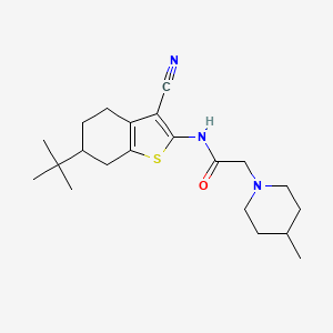 molecular formula C21H31N3OS B4189009 N-(6-tert-butyl-3-cyano-4,5,6,7-tetrahydro-1-benzothien-2-yl)-2-(4-methyl-1-piperidinyl)acetamide 