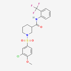 molecular formula C20H20ClF3N2O4S B4189010 1-[(3-chloro-4-methoxyphenyl)sulfonyl]-N-[2-(trifluoromethyl)phenyl]-3-piperidinecarboxamide 