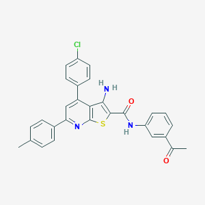 N-(3-acetylphenyl)-3-amino-4-(4-chlorophenyl)-6-(4-methylphenyl)thieno[2,3-b]pyridine-2-carboxamide