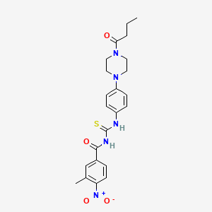 N-({[4-(4-butyryl-1-piperazinyl)phenyl]amino}carbonothioyl)-3-methyl-4-nitrobenzamide