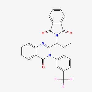 molecular formula C26H18F3N3O3 B4189066 2-(1-{4-oxo-3-[3-(trifluoromethyl)phenyl]-3,4-dihydro-2-quinazolinyl}propyl)-1H-isoindole-1,3(2H)-dione 