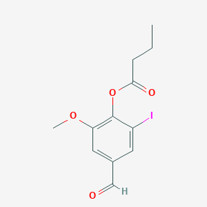 4-formyl-2-iodo-6-methoxyphenyl butyrate