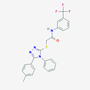 molecular formula C24H19F3N4OS B418909 2-{[5-(4-methylphenyl)-4-phenyl-4H-1,2,4-triazol-3-yl]sulfanyl}-N-[3-(trifluoromethyl)phenyl]acetamide 