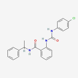 molecular formula C22H20ClN3O2 B4189093 2-({[(4-chlorophenyl)amino]carbonyl}amino)-N-(1-phenylethyl)benzamide 