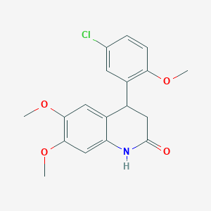 molecular formula C18H18ClNO4 B4189114 4-(5-chloro-2-methoxyphenyl)-6,7-dimethoxy-3,4-dihydro-2(1H)-quinolinone 
