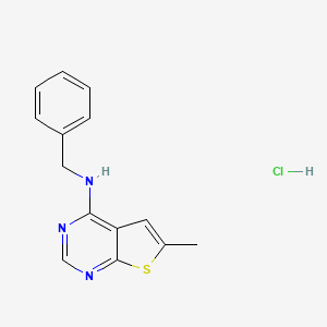 molecular formula C14H14ClN3S B4189119 N-benzyl-6-methylthieno[2,3-d]pyrimidin-4-amine hydrochloride 
