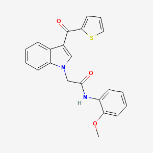 molecular formula C22H18N2O3S B4189136 N-(2-methoxyphenyl)-2-[3-(2-thienylcarbonyl)-1H-indol-1-yl]acetamide 