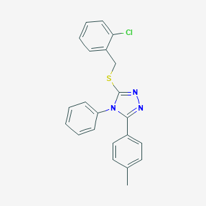molecular formula C22H18ClN3S B418914 3-[(2-chlorobenzyl)sulfanyl]-5-(4-methylphenyl)-4-phenyl-4H-1,2,4-triazole CAS No. 444157-23-7
