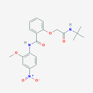 molecular formula C20H23N3O6 B4189163 2-[2-(tert-butylamino)-2-oxoethoxy]-N-(2-methoxy-4-nitrophenyl)benzamide 